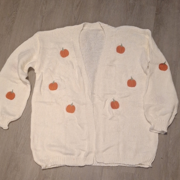 Pumpkin Embroidered Halloween Long Cardigan - Picture 6 of 9